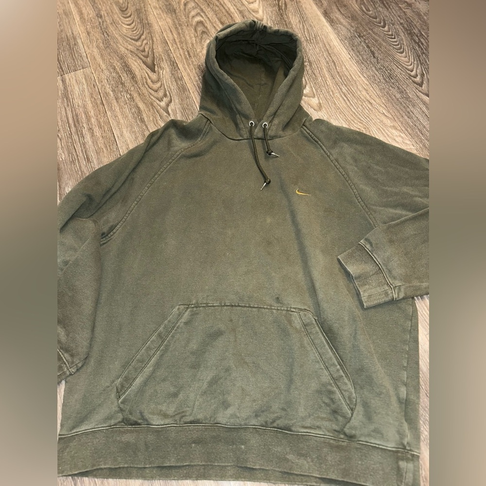 Vintage Y2K Nike Olive Green Hoodie sweatshirt size XXL
